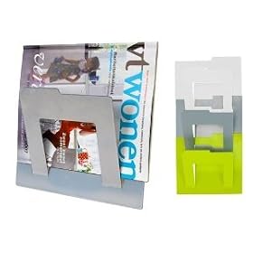 Wall Mounted Magazine Newspaper Rack - Archive Silver