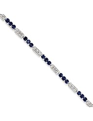 Sterling Silver Sapphire And Diamond Bracelet