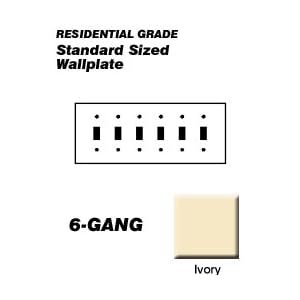 Leviton 86036 6-Gang Toggle Device Switch Wallplate, Thermoset, Device Mount,... by Leviton