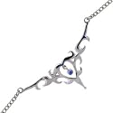 TRIBAL HEART No. 1 Sapphire Blue Gem BACK Belly Chain