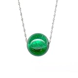 Karat Platinum Murano Glass Slider Pendant w/ Platinum Leaf on Singapore Chain, 18