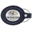 Baltimore Ravens Fine Leather/Pewter Key Ring - NFL Football Fan Shop Sports Team Merchandise