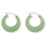 Jade 14k Gold Hoop Earrings