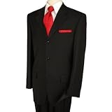 Hand Tailored Business Black Mens Italian Wool Suit 3 Button Jacket and Pants Perfect for All Occasions
