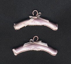 Dollhouse Miniature Set of 2 Pink Satin Padded Hangers