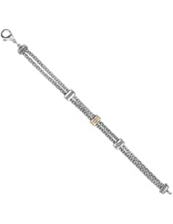 Designer Phillip Gavriel 18k Gold & Silver Collection, Diamond .10ct Handmade Popcorn Bracelet 7.75"