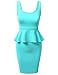 NINEXIS Women's Sleeveless Ponte Peplum Midi Pencil Dress