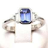 107 Carat Tanzanite Diamond Ring Set In 18ct White Gold By Jakob Strauss Size M