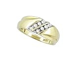Mens Stunning 2 Channel 1/4 CTW. Set Diamond Wedding Band- Yellow Gold