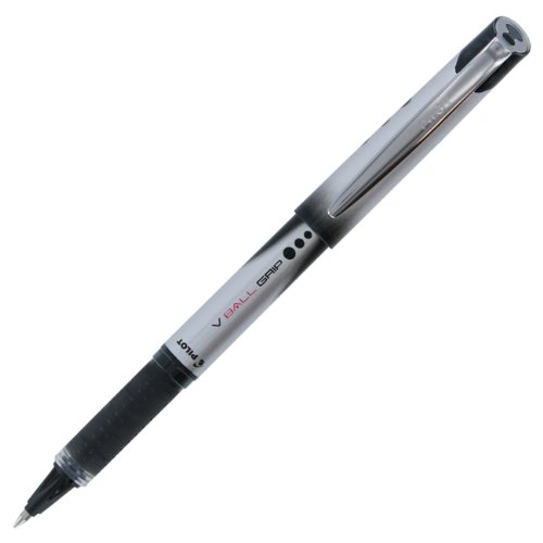 Pilot VBall Grip Rollerball Pen, Fine Tip, 0.7mm, Black Ink (35570)