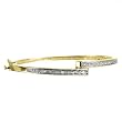 FOJO's Diamond in 18K Gold Over Sterling Silver Bypass Bangle (1/4 ct. tw.)