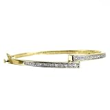 FOJO's Diamond in 18K Gold Over Sterling Silver Bypass Bangle (1/4 ct. tw.)