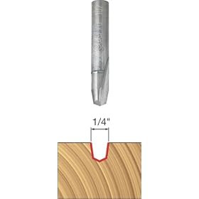 Freud 70-102 1/4-Inch Diameter Veining Router Bit with 1/4-Inch Shank