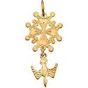 14K Yellow Gold Huguenot Cross Pendant