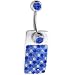 Jewelry : SWAROVSKI Blue REVERSIBLE RIVETING Crystal ID TAG Belly Ring