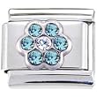 Crystal Gem December Birthstone Daisy Italian Charm