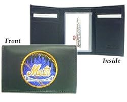 New York Mets Embroidered Leather Tri-Fold Wallet - Baseball Sports Merchandise