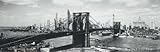 IMAGE OF Brooklyn Bridge, NYC, c.1938 HIGH QUALITY CANVAS Print With Light Added BRUSHSTROKES Unknown 40x13