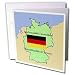 777images Flags and Maps - The map and flag of Germany with the Republic of Germany printed in English and German - Greeting Cards-12 Greeting Cards with envelopes