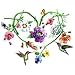 Floral Heart-Hummingbirds Adult T-Shirt