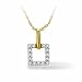 Diamond Square Pendant 10K Yellow gold with 1/7 ct dtw
