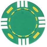 Real Clay 12 Striped Tri Color Poker Chips, 25 14 gram Green Poker Chips