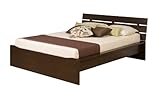 Full/Double Size Platform Bed with Integrated Headboard in Espresso Finish