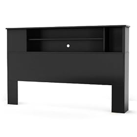 Pasadena Bookcase Headboard - Black (Full  Queen) by South Shore Furniture