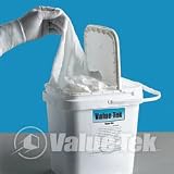Value-Tek Pre-Saturated Wipers - Wiper 70% ethanol/30% DI H2O, laundered polyester, knife edge, 9x9, 150/pail