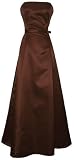 50's Strapless Satin Long Gown Bridesmaid Prom Dress, XL, Chocolate