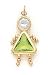 14k 7mm Girl August Birthstone CZ Pendant