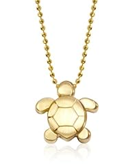 Alex Woo "Little Seasons" 14kt Yellow Gold Sea Turtle Pendant Necklace