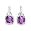 14k White Gold, Diamond & Amethyst Dangle Earrings (6.35ctw)