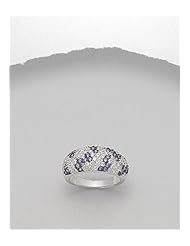 Mixed Colors CZ Ring In 92.5 Sterling Silver