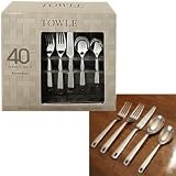 NEW Trademark Towle Revolution 40 Piece Flatware Set 18/10 Stainless Dishwasher Safe Service For 8