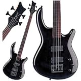 Dean Edge 4 Fretless Bass, Trans Black