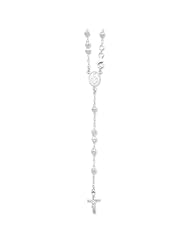 Sterling Silver Polished Rosary Necklace