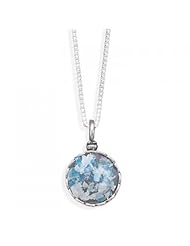 MMA Silver - 18 inch Small Round Ancient Glass Necklace