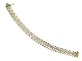 14K Two Tone Fancy Link Bracelet, 7.5