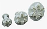 PME Snowflake Plunger Set of 3, for Icing, Cupcakes, Cake Decoration & Sugarcraft
