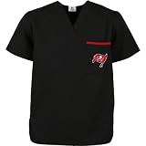 Scrub Dudz Tampa Bay Buccaneers Solid Print Scrub Top Extra Large
