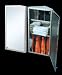 Medicine Chests Brushed Stainless Steel, Brushed Corner Cabinet Knob on left side 23 5/8 H