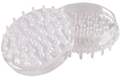 SHEPHERD HDWE PROD 19082 4 Pack 1-7/8" Inside Dimension Clear Round Spiked Plastic Based Furniture Caster Cup Clam Package