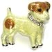 Clear Austrian Rhinestone Color Enameled Jack Russell Terrier Dog Silver-Tone Brooch Pin
