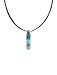Necklace / Pendant - XP-73- Genuine Handmade Dichroic Glass Pendant Hung on a 16" Stainless Steel Black Colored Multi-Strand Cord + 2" Extension Chain ~ .925 Sterling Silver