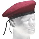 RiotThreadsBeret-100%Wool,Maroon,71/2