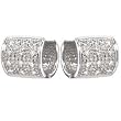 14kt White Gold Modern Diamond Huggies Earrings