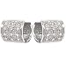 14kt White Gold Modern Diamond Huggies Earrings