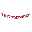 Buchstaben-Girlande Just married, rot