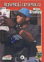 Milton Bradley, Cape Fear Crocs - Expos Affiliate, 1999 Team Best Baseball America Autographed Card